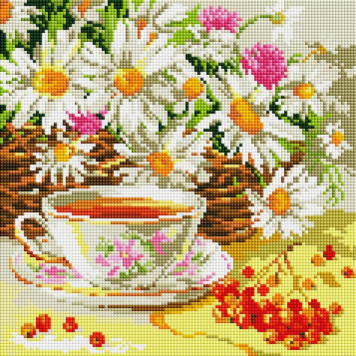 Алмазна мозаїка ColorArt Чаювання 30х30 см (TT601)