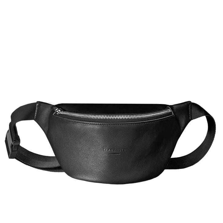 Поясна сумка-бананка шкіряна Kanny Чорний (A-028811)