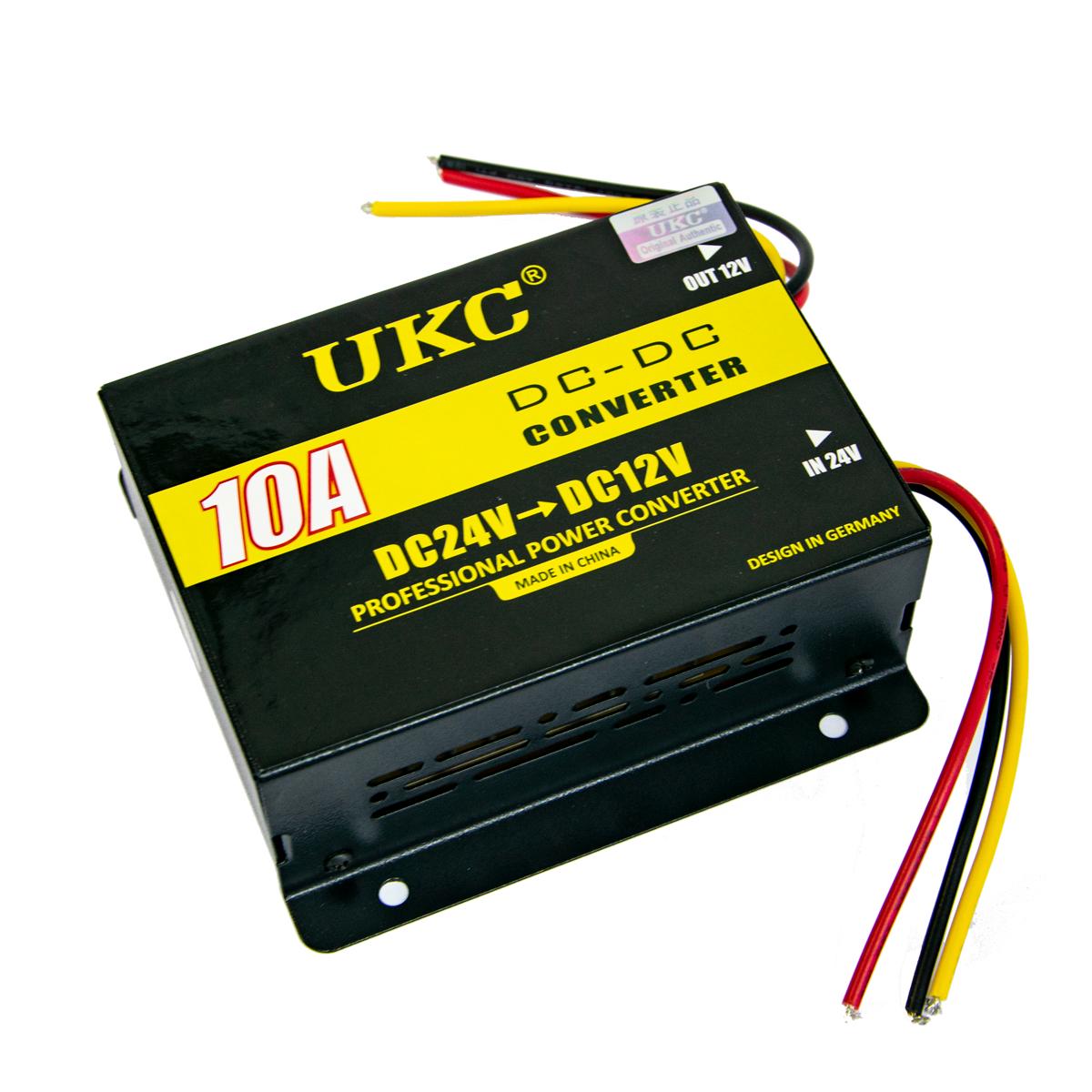 Перетворювач напруги знижувальний UKC DDC-10A DC/DC 24-12 V 10 A Чорний (1009172-Black)