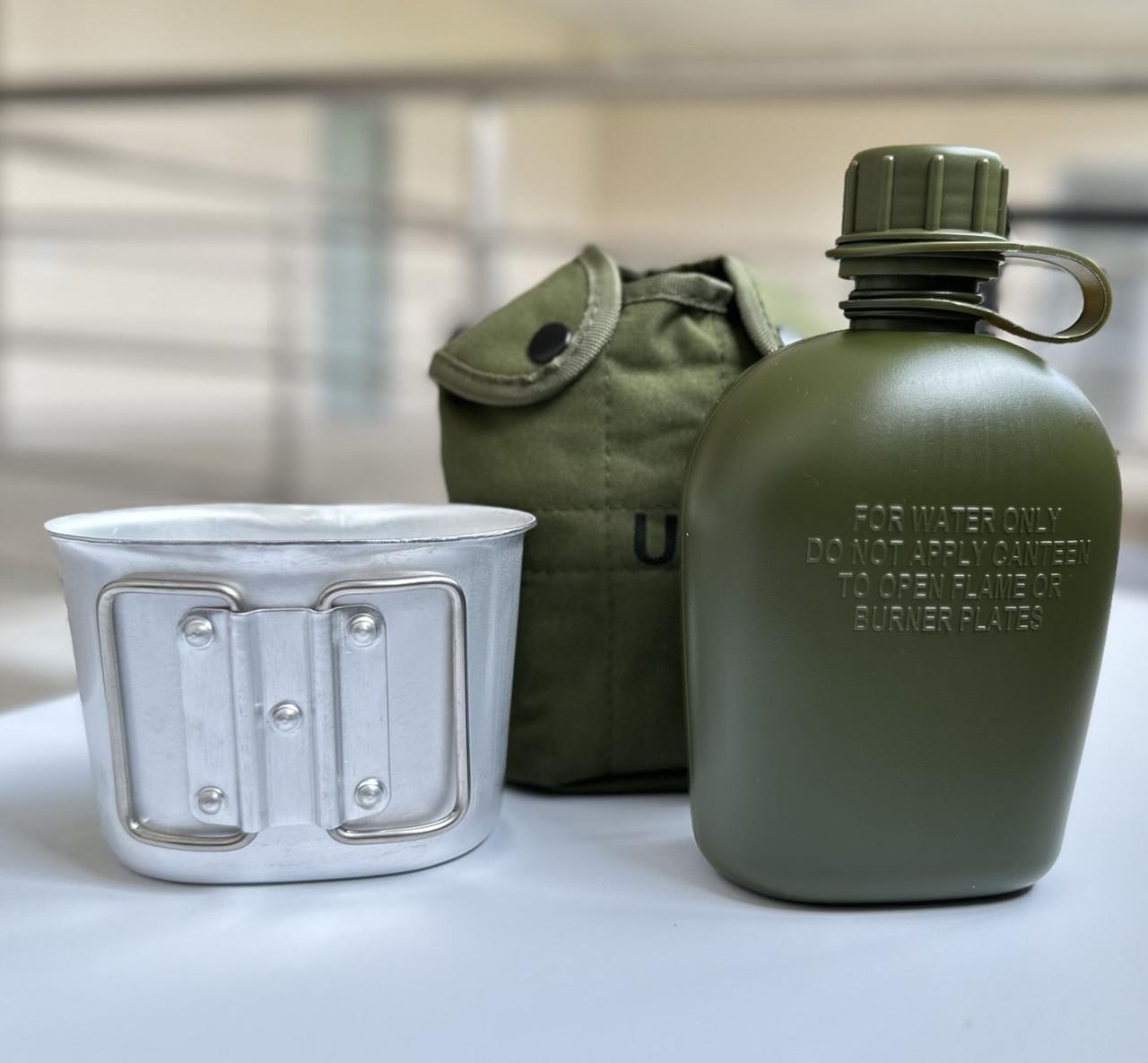 Фляга армійська та чохлом Оливковий 1 л (28523648)