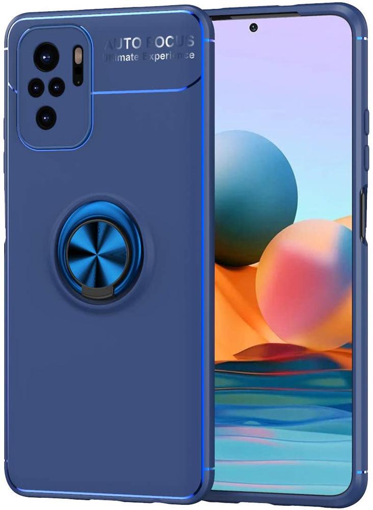 Чехол с кольцом Autofocus для Xiaomi Redmi Note 10S Blue (21780-28)