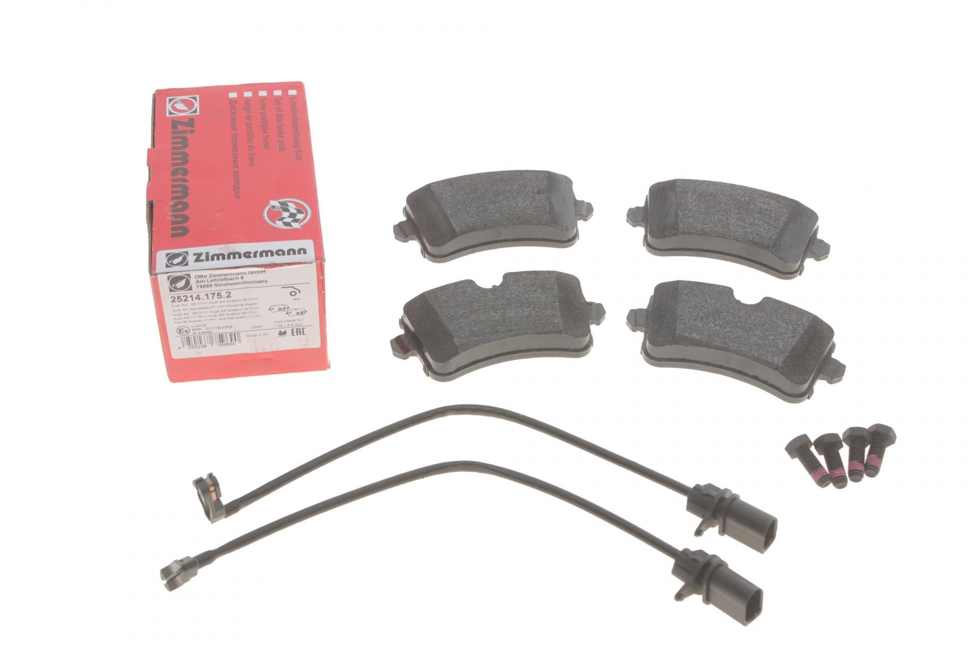 Колодки тормозные задние ZIMMERMANN Audi A4/A5/A6/A8 09-/A7 Sportback 13-18 Lucas с датчиками - (25214.175.2)