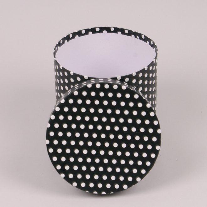 Комплект коробок для квітів Flora 2 шт. Чорний у білий горошок (39907) - фото 2