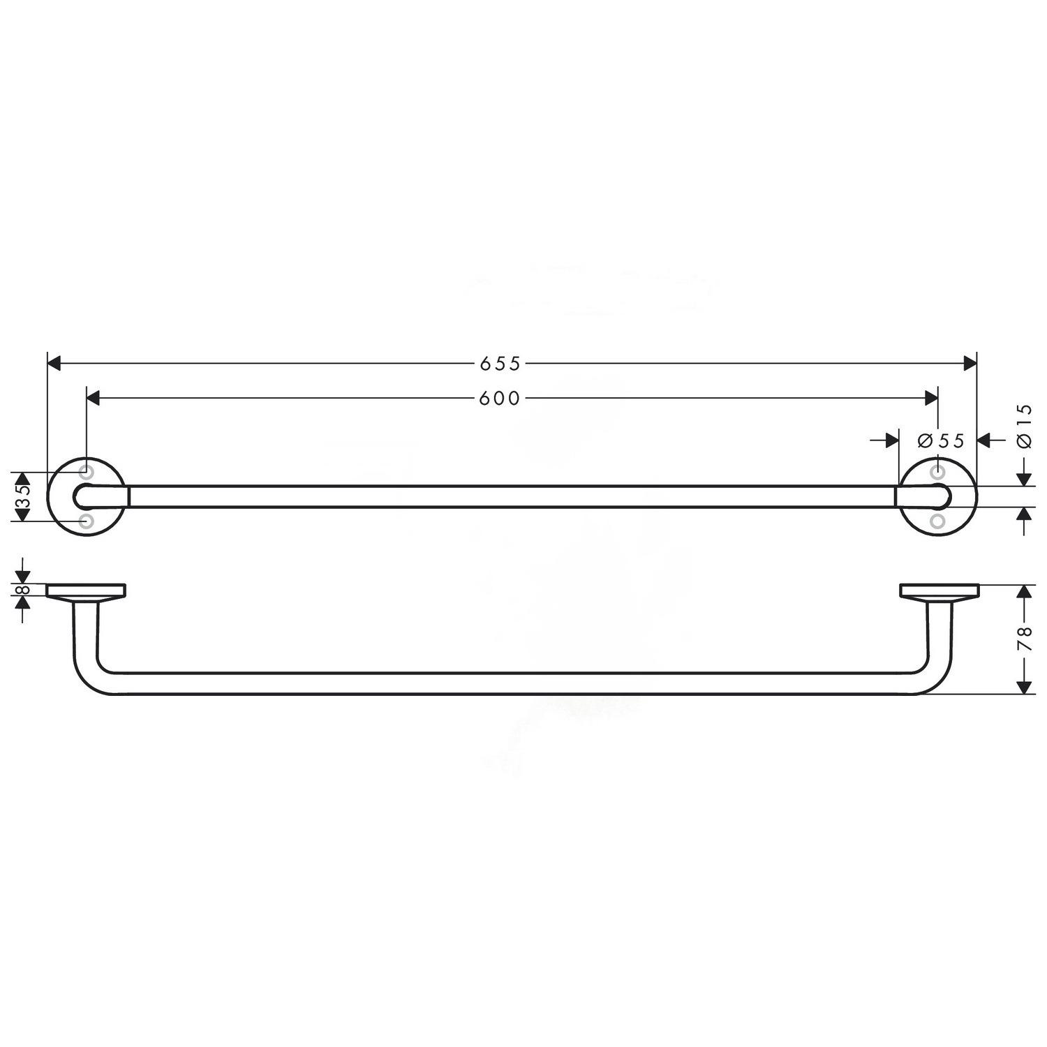 Держатель для полотенец Hansgrohe AXOR Universal 42860670 одинарный Черный (230123) - фото 4 Держатель для полотенец Hansgrohe AXOR Universal 42860670 одинарный Черный (230123) - фото 4