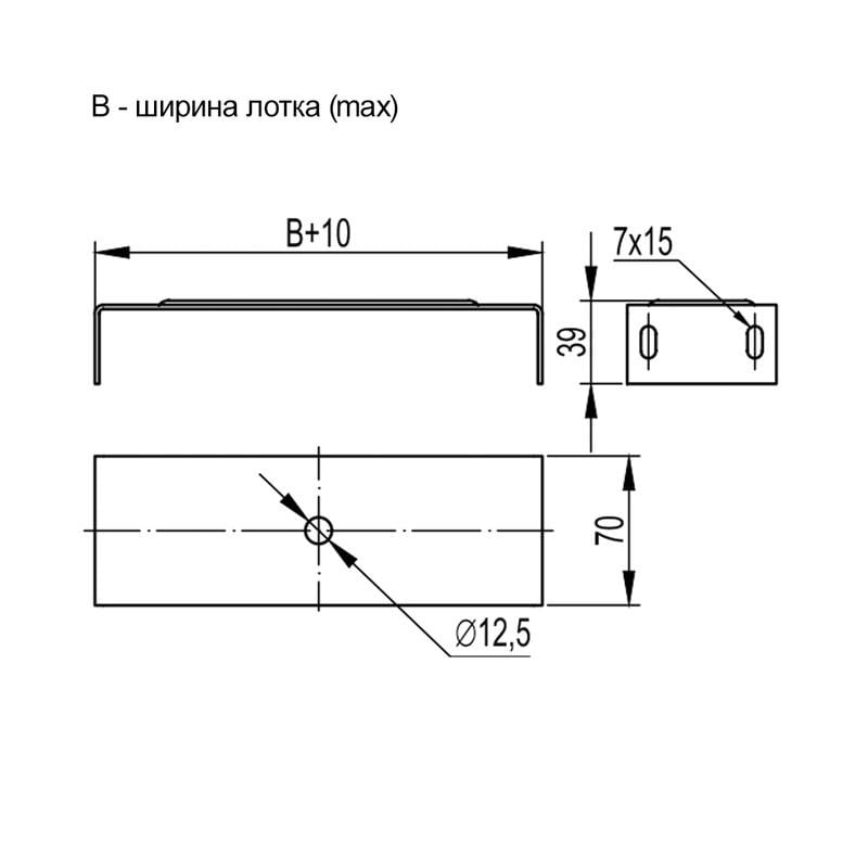 Скоба для крепления лотка ДКС B5 Combitech SPC оцинкованная сталь 300х39 мм х 2 мм (BMT1030) - фото 2