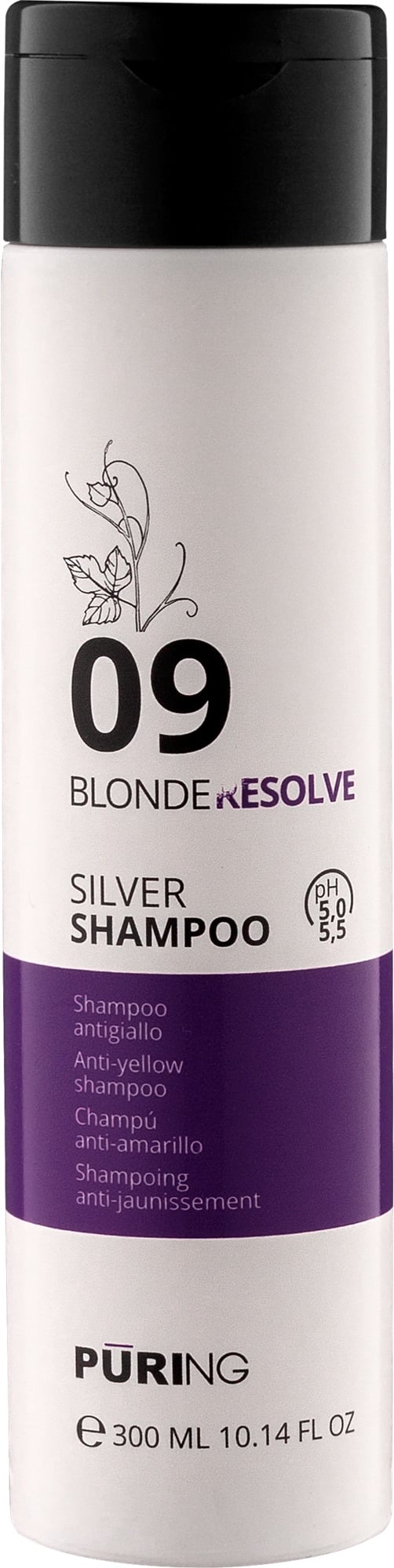 Шампунь для нейтралізації жовтих відтінків Puring 09 BLONDERESOLVE 300 мл (10030) Шампунь для нейтралізації жовтих відтінків Puring 09 BLONDERESOLVE 300 мл (10030)