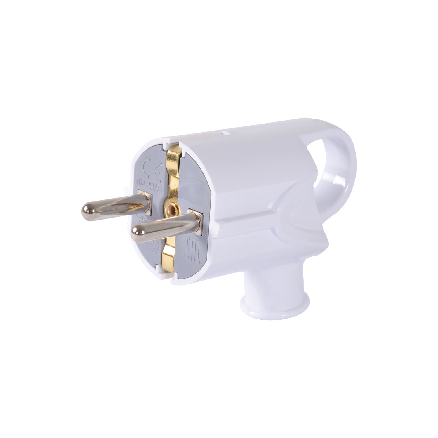 Вилка бытовая угловая E.NEXT e.plug.angle.005.16 с заземлением и ручкой 16А (s9100046)