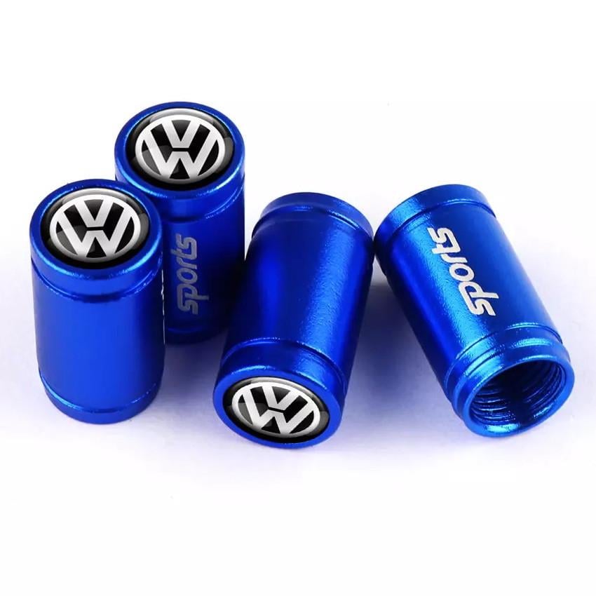 Набір ковпачків на ніпель SUNROZ Caps для автомобіля Volkswagen Sports 4 шт. Blue (A67752) Набір ковпачків на ніпель SUNROZ Caps для автомобіля Volkswagen Sports 4 шт. Blue (A67752)