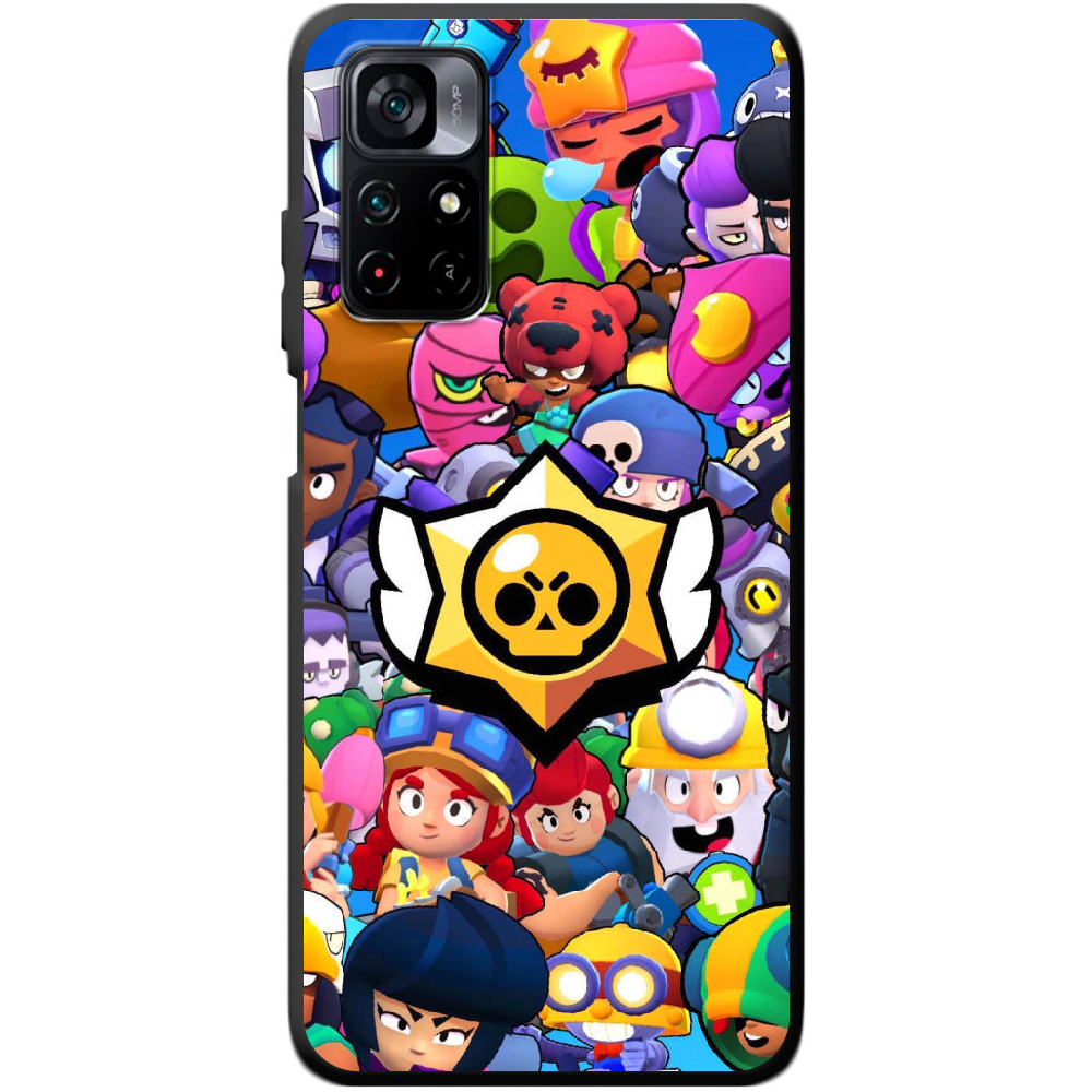 Чехол BoxFace Poco M4 Pro 5G Brawl Stars Черный силикон (43742-up2389-44259)