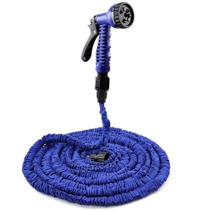 Шланг для полива XHose 45 м с распылителем 8 режимов Синий