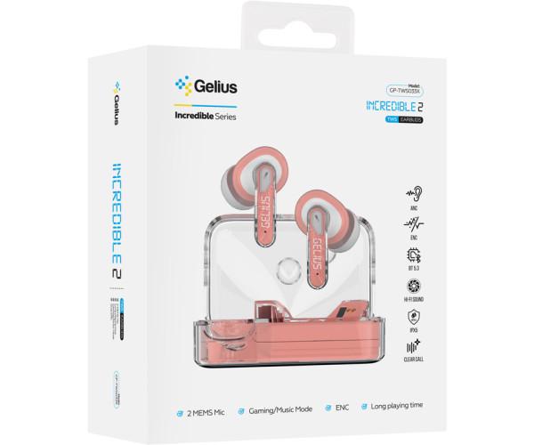 Наушники проволочные TWS Gelius Incredible 2 GP-TWS033X Pink - фото 3 Наушники проволочные TWS Gelius Incredible 2 GP-TWS033X Pink - фото 3