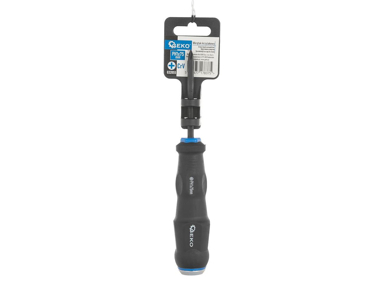 Викрутка ударна хрестова GeKo Ph1x75 мм (G32055) - фото 3 Викрутка ударна хрестова GeKo Ph1x75 мм (G32055) - фото 3