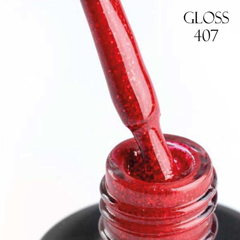 Гель-лак GLOSS 11 мл 407 Красный с микроблиском (14079)