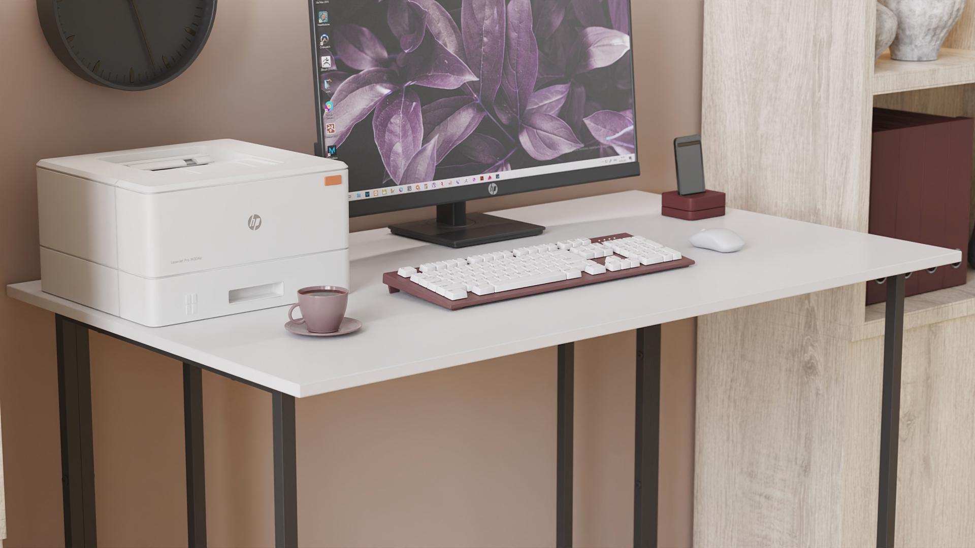 Компьютерный стол Ferrum-decor Ханна ДСП 16 мм 75x140x70 см Черный/Белый (FRD-103521) - фото 2 Компьютерный стол Ferrum-decor Ханна ДСП 16 мм 75x140x70 см Черный/Белый (FRD-103521) - фото 2