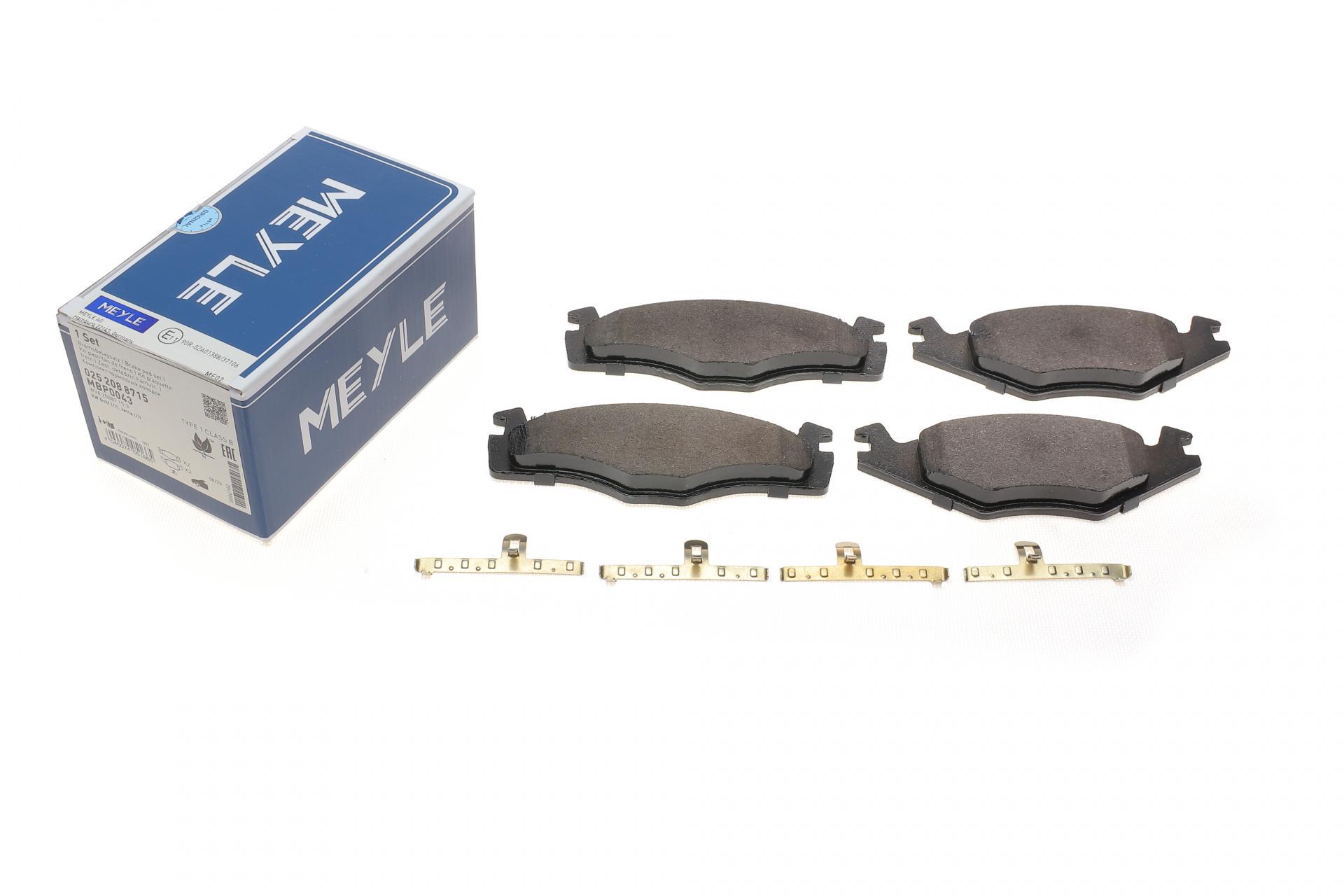 Колодки тормозные передние Meyle 025 208 8715 VW Golf/Jetta 83-91 137.9x15.3x49