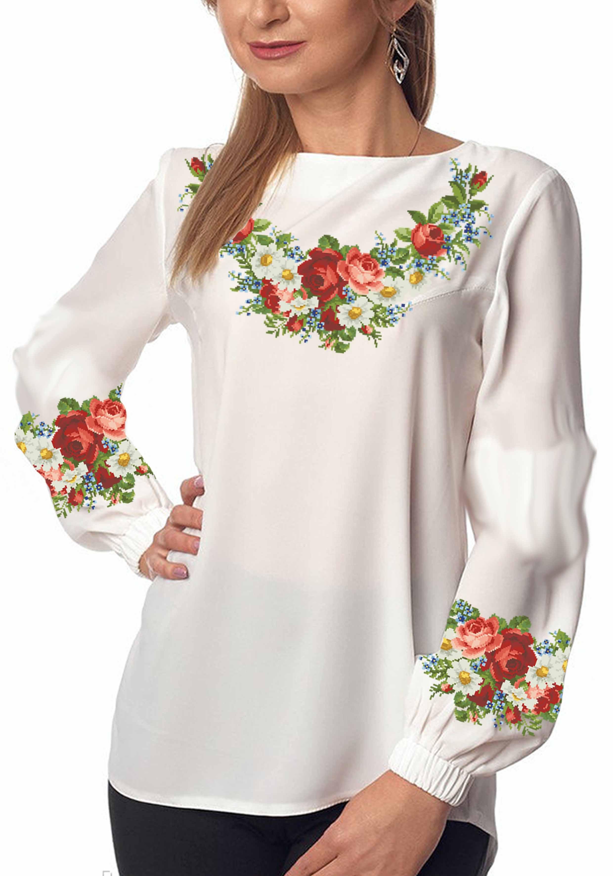 Заготовка для вишивки нитками або бісером сорочка СЖ-93 габардин Заготовка для вишивки нитками або бісером сорочка СЖ-93 габардин