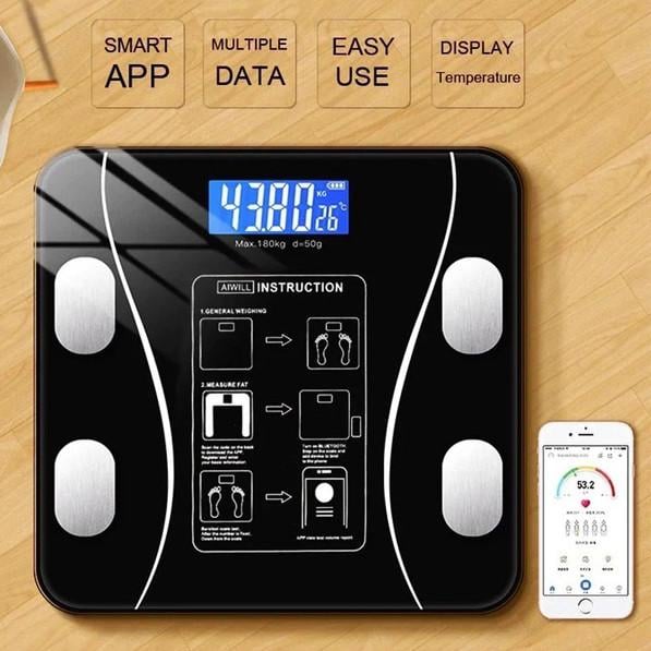 Смарт-весы напольные Smart Scale 180 кг 25x25 см Черный (2711316746) - фото 2 Смарт-весы напольные Smart Scale 180 кг 25x25 см Черный (2711316746) - фото 2
