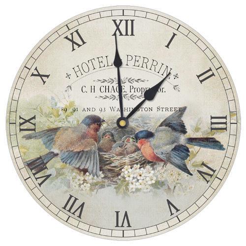 Часы настенные круглые Presentville Птички 36 см (CHR K 15M029)