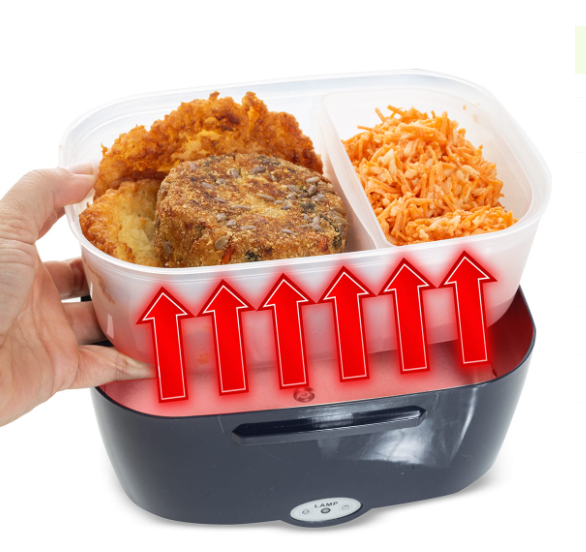 Ланч-бокс електричний Kamille Vizo із двома ємностями 1,5/0,45 л автомобільний Чорний/Блакитний (2170) - фото 9