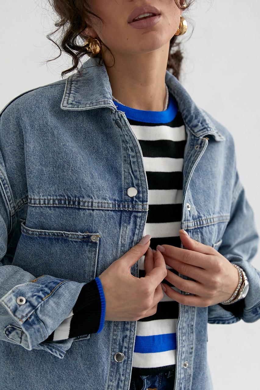 Рубашка L Джинсовый (0653) - фото 3