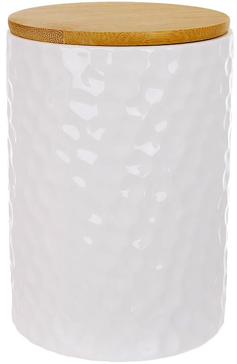 Банка керамическая для сыпучих продуктов Merceyl Соты 700 мл матовая Белый