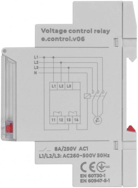Реле контроля напряжения E.NEXT трехфазное цифровое 230 В 1NC+1NO (p0690011) - фото 2
