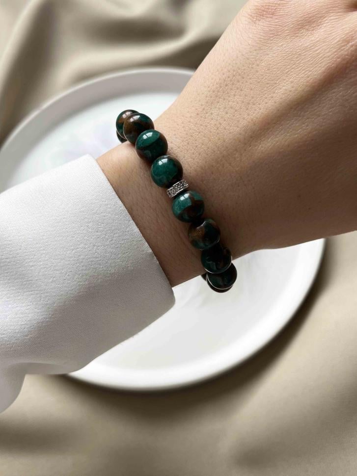 Браслет из натурального камня варисцит Зеленый (4332)