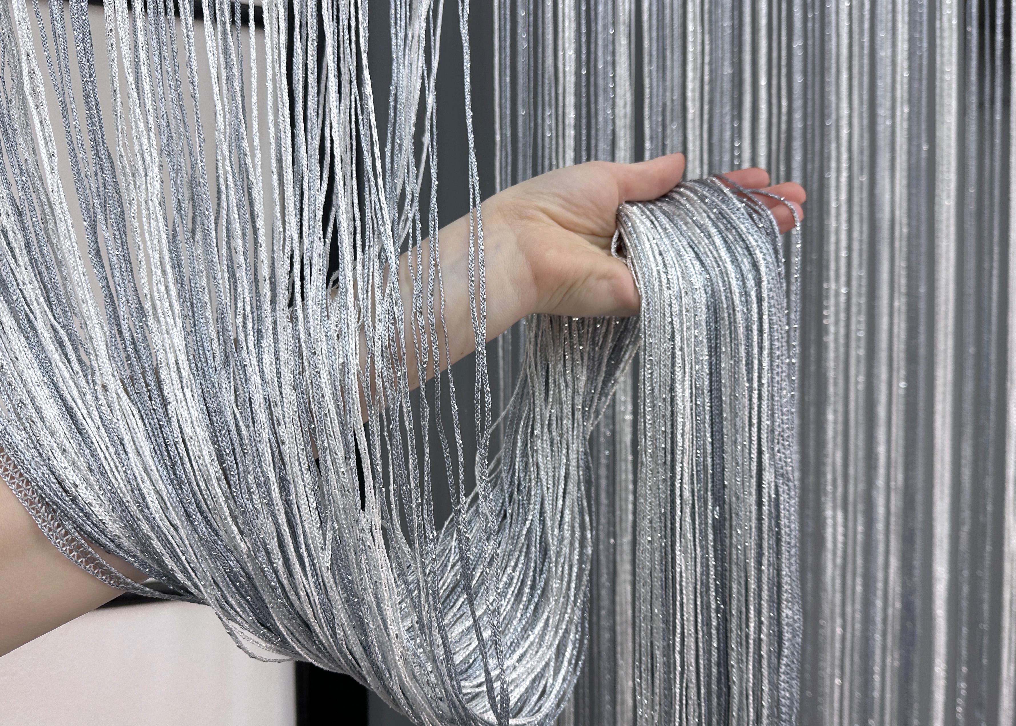 Шторы-нити с люрексом 300х300 см Белый/Серый (61-106) - фото 6
