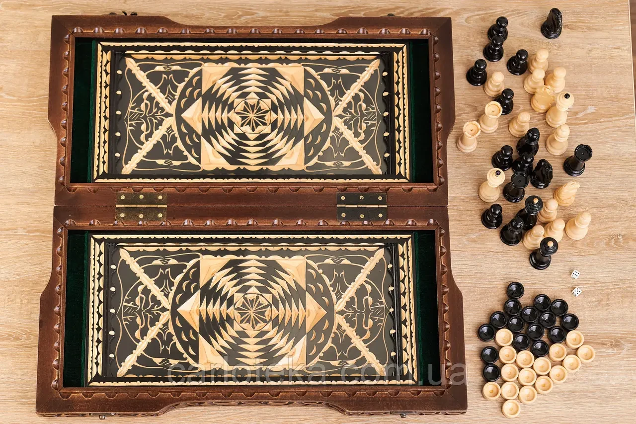 Нарды деревянные 3в1 Carloteka ручной работы нарды/шахматы/шашки