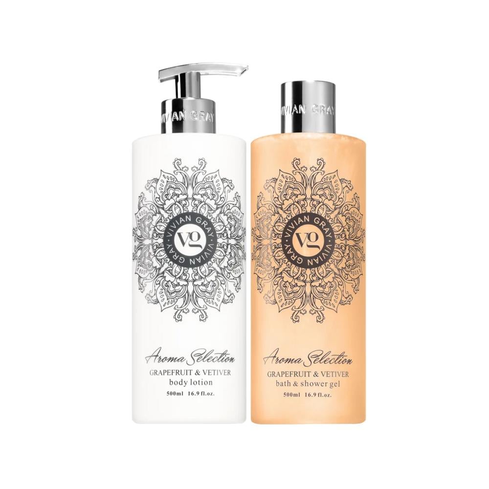 Набор Vivian Gray гель для душа и лосьон для тела Грейпфрут и ветивер 2×500 мл (38618)