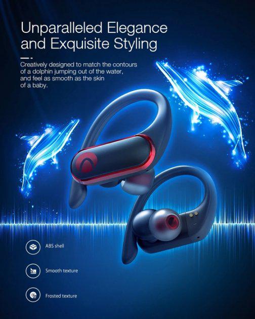 Беспроводные наушники BlitzWolf AIRAUX AA-UM3 Bluetooth 5.0 Sport Черно-красный (296) - фото 10