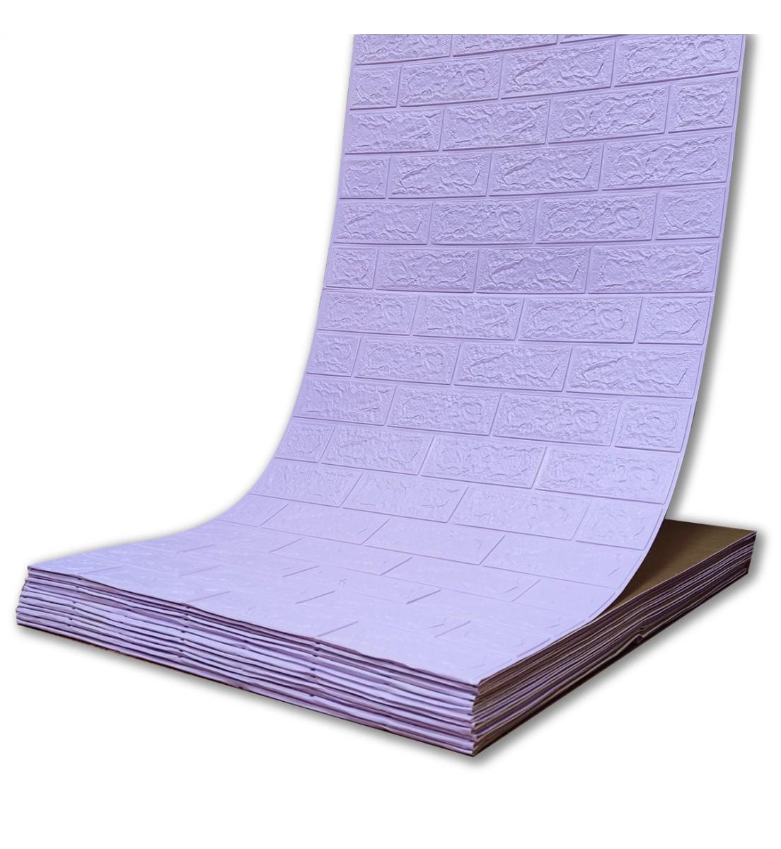 3D-панель декоративная под кирпич самоклеющаяся 3080x700x3 мм Светло-фиолетовый