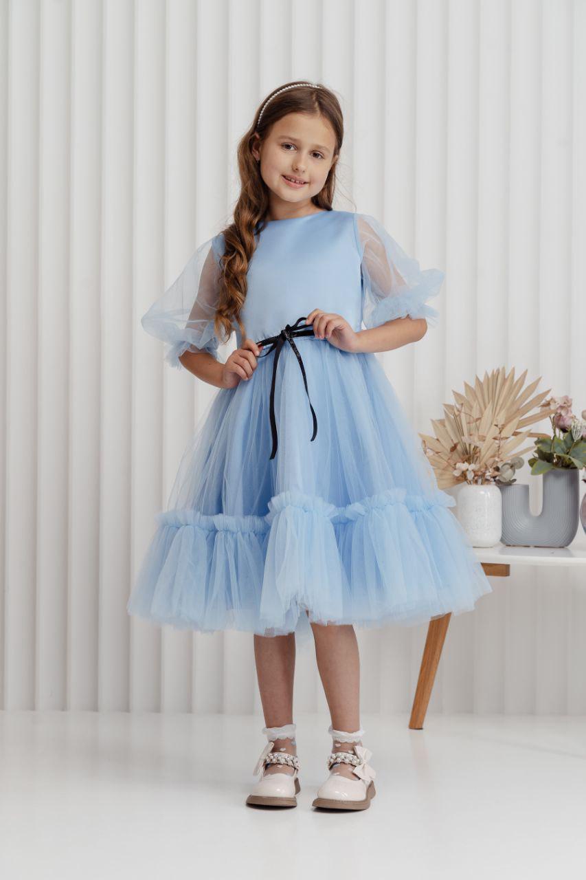 Платье праздничное для девочки 116 см Голубой (2229152300) - фото 9