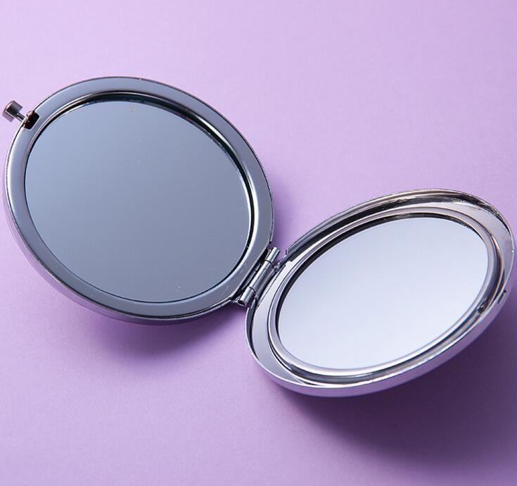 Зеркало для макияжа SUNROZ Crystal Pocket Mirror карманное в виде драгоценного камня 70 мм Голубой (SUN2051) - фото 2