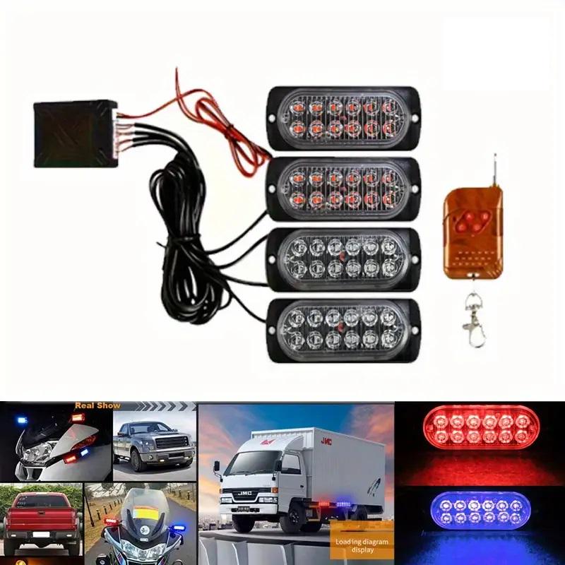 Стробоскоп з пультом керування 12 LED 12-24V 4 шт. Червоно-синій (4283) - фото 6 Стробоскоп з пультом керування 12 LED 12-24V 4 шт. Червоно-синій (4283) - фото 6