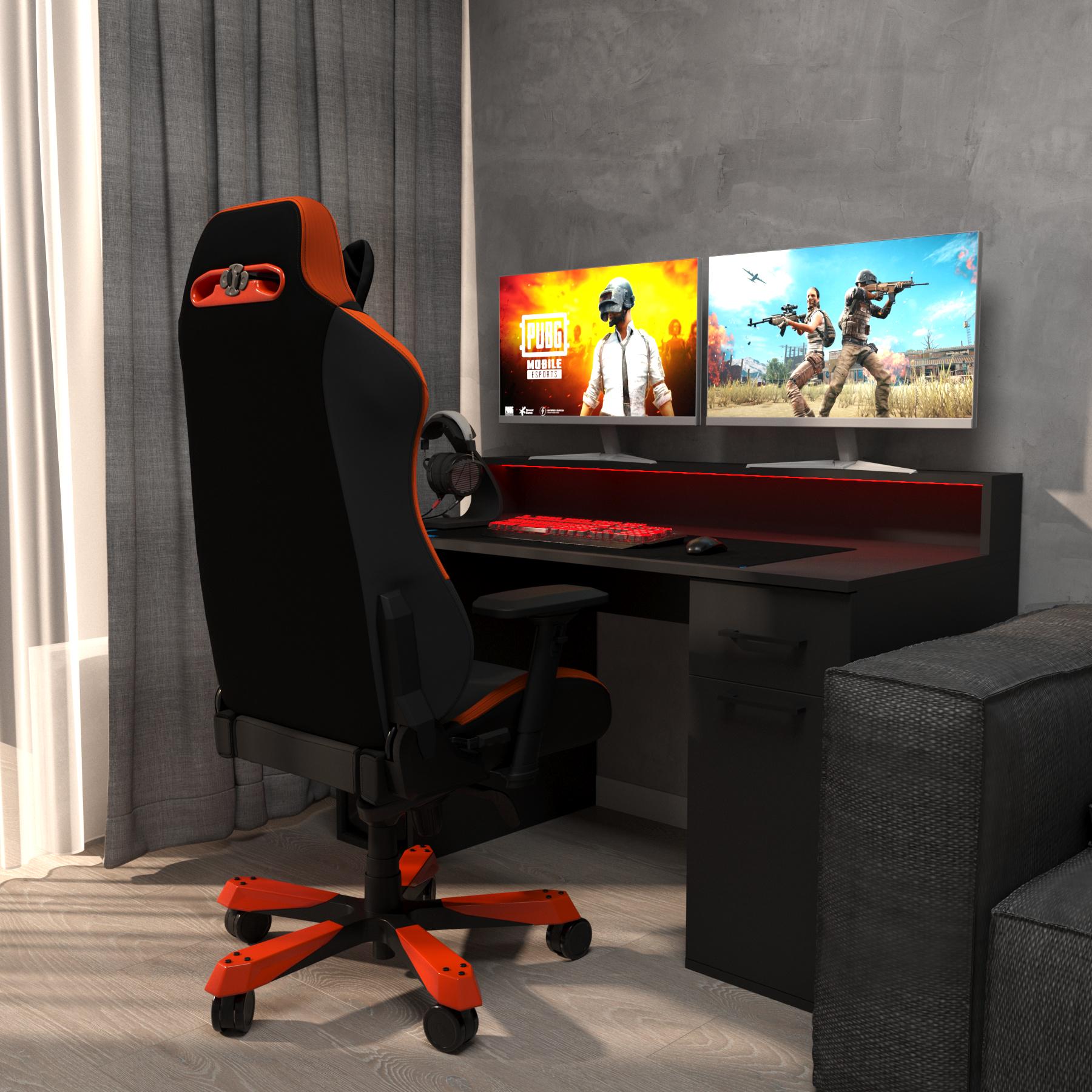 Компьютерный стол Mebellini Комбо MODERN 1550х710/860х600 мм Черный (арт.SKEP1000-074) - фото 6 Компьютерный стол Mebellini Комбо MODERN 1550х710/860х600 мм Черный (арт.SKEP1000-074) - фото 6