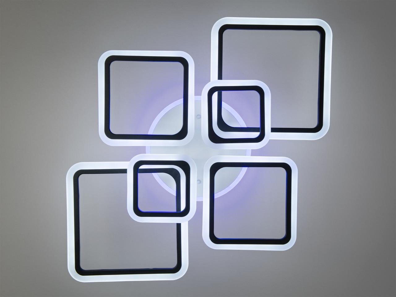 Люстра LED для зала с пультом A8160-6BK-LS 115W на 16 м2 Черный (2603432502) - фото 4