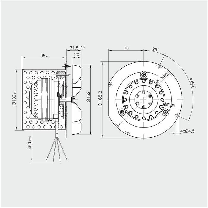Витяжний вентилятор димосос MplusM R2E 150-AN91-67 (EBM) - фото 5 Витяжний вентилятор димосос MplusM R2E 150-AN91-67 (EBM) - фото 5