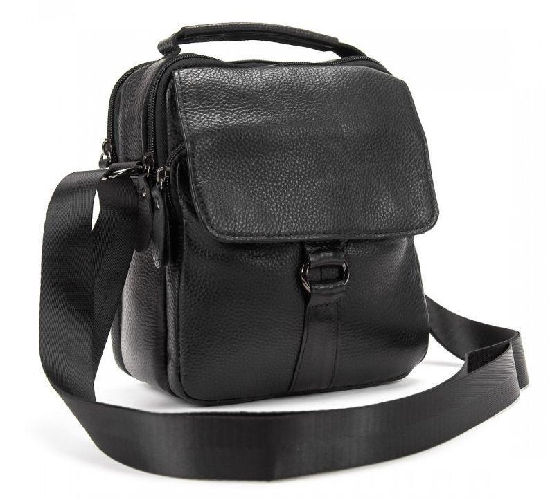 Чоловіча сумка месенджер шкіряна Tiding Bag Чорний