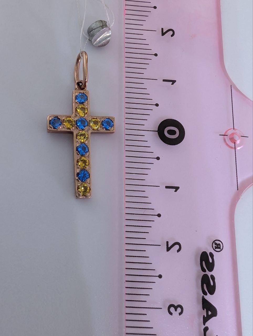 Срібний хрестик 925 проба в позолоті з білими камінчиками (2825788407) - фото 5 Срібний хрестик 925 проба в позолоті з білими камінчиками (2825788407) - фото 5