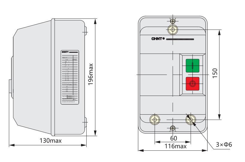 Контактор-пускатель в оболочке CHINT NQ3-11P 13А 220 В IP55 (496331) - фото 2