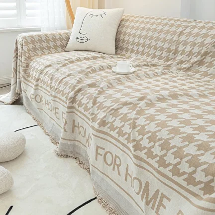 Плед-покрывало на кровать/диван C00435-1 180х130 см Бежевый - фото 3