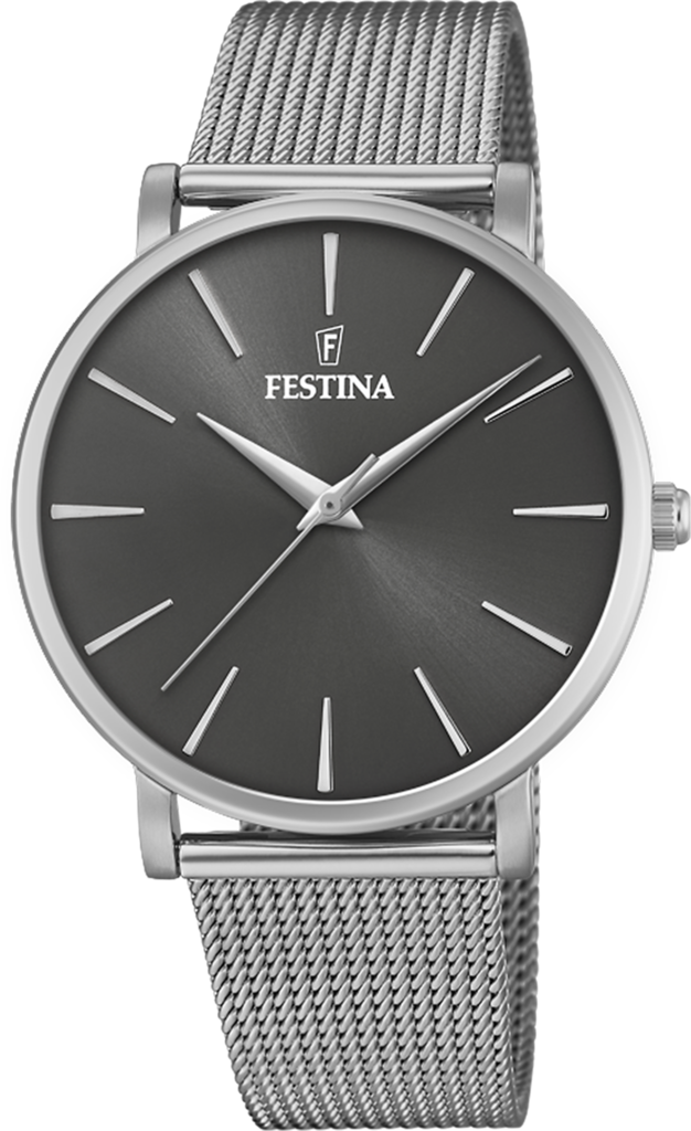 Наручные часы женские Festina F20475/4 Boyfriend со стальным корпусом WR 30 м и серым циферблатом
