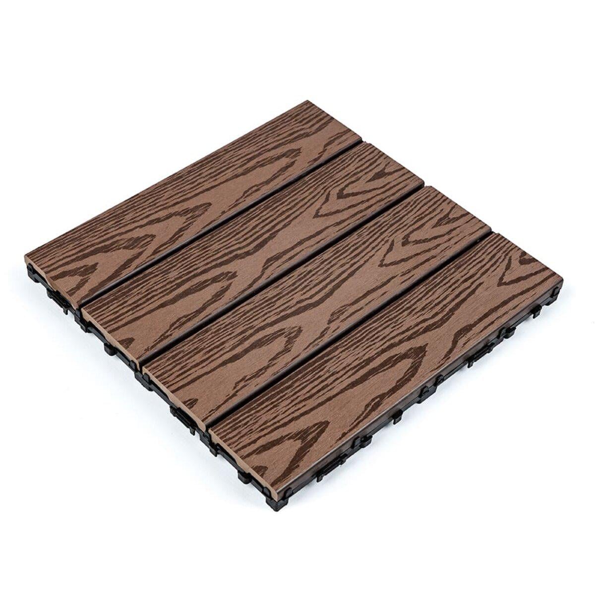 Композитная плитка ДПК 300х300х23 мм Темный дуб (D SW-00001707)