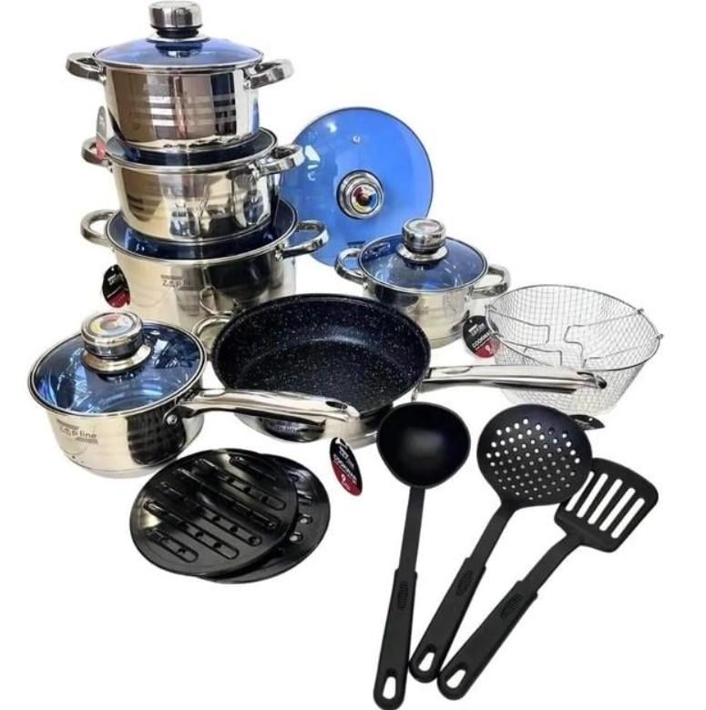 Кухонний набір ZepLine ZP-076 з нержавіючої сталі 18 предметів Кухонний набір ZepLine ZP-076 з нержавіючої сталі 18 предметів