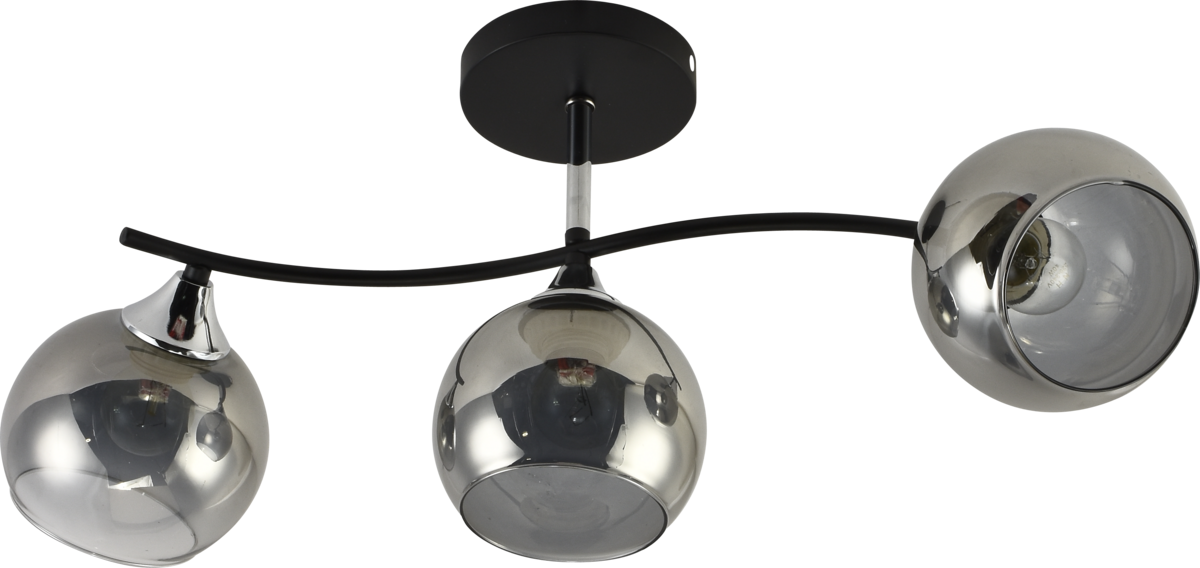 Люстра потолочная Light House SRS-20701/3 плафон серый глянцевый Черный/Хром