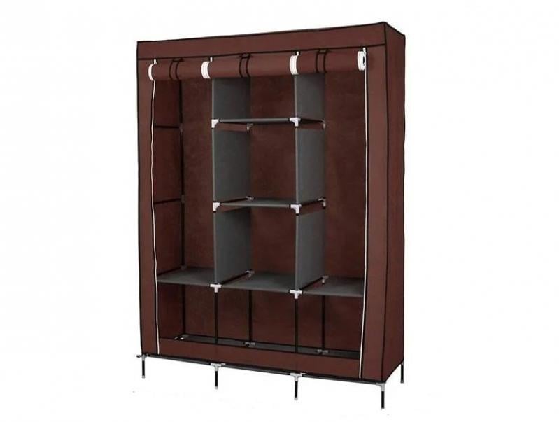 Шкаф тканевый Storage Wardrobe раскладной 130х45х175 см Коричневый