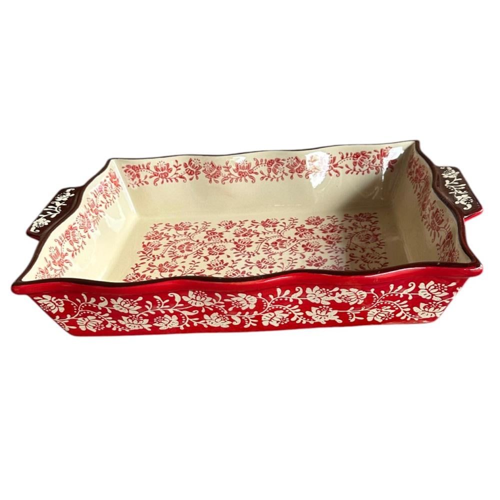 Форма для запекания с ручками Ornament R35644-L 39,5х25,5х7,5 см Бежевый с красным (29704207)