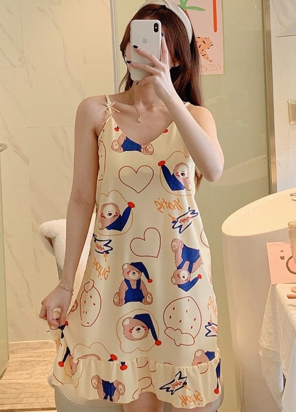 Ночная рубашка женская Colorful Home Style с подкладкой на груди S Желтый (1678-42-03) - фото 1 Ночная рубашка женская Colorful Home Style с подкладкой на груди S Желтый (1678-42-03) - фото 1