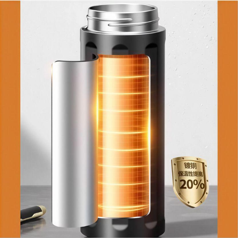 Термос фляжка з нержавіючої сталі KANGZYUAN з подвійною стінкою вакуумний 600 мл Чорний (2456486220) - фото 2 Термос фляжка з нержавіючої сталі KANGZYUAN з подвійною стінкою вакуумний 600 мл Чорний (2456486220) - фото 2